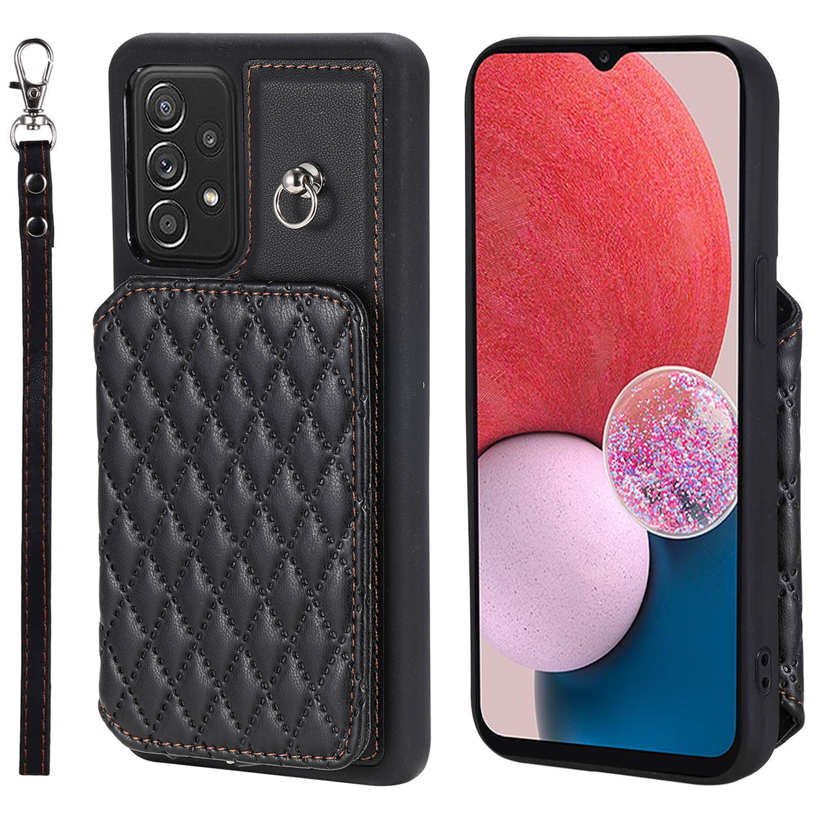 Style 008 PU Leather TPU Phone Cover for Samsung Galaxy A13 4G A13 5G Kickstand RFID Blocking Phone Case with Wrist Strap Style 008 PU Leather TPU Phone Cover for Samsung Galaxy A13 4G A13 5G Kickstand RFID Blocking Phone Case with Wrist Strap